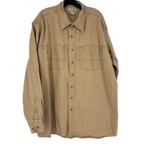 Vintage LL Bean Heavy Utility Field Shirt Chore Streetwear Mens XXL Tall Flaw